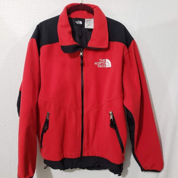 Vtg The North Face Fleece Red Black Core-Tex Windstopper Zip Lined Men Jacket M - Picture 1 of 14
